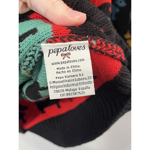 Pepaloves Sweater Women’s Large Black Rainbow Dogs Crewneck Novelty Long Sleeve - Picture 4 of 7